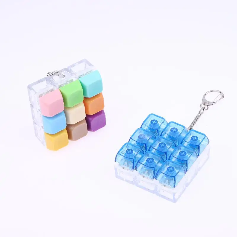 9 Tasten Finger-Tastaturkappen Stressabbau-Spielzeug Knopf-Tastenkappe Schlüsselanhänger Mechanische Tastatur-Taste Stressabbau-Spielzeuge – Detail 8