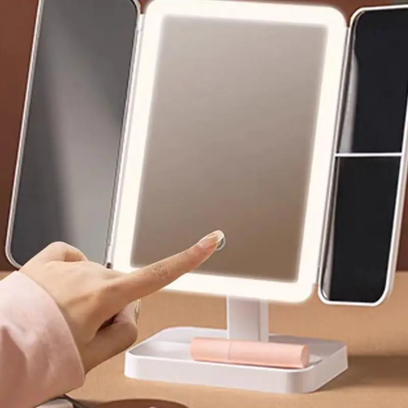 Smart Mirrors Makeup Table Mirrors Makeup Mirrors LED Lights Vanity Mirrors with Magnification Trifold Cosmetic Mirrors 180 5