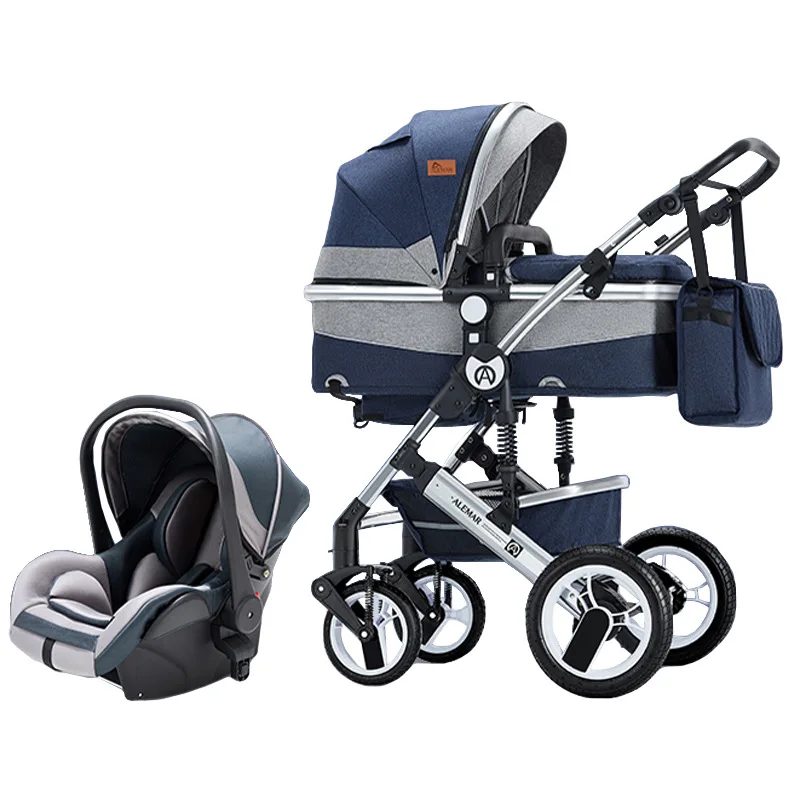 Baby stroller 3 in 1 high landscape car stroller bassinet newborn portable travel baby carriage