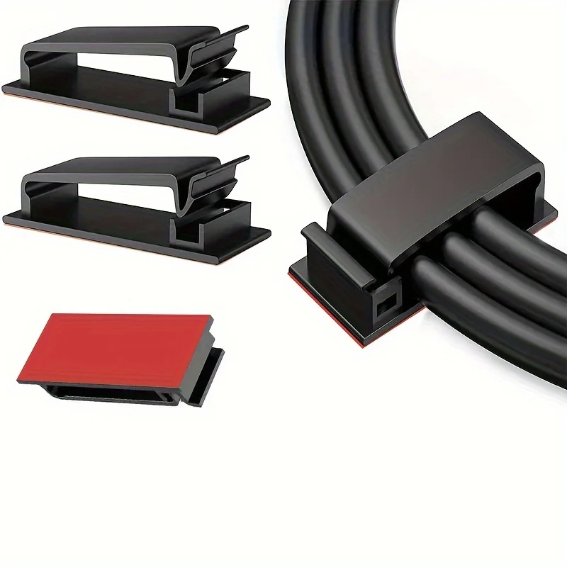 R형 배선 버클 4개, 자체 접착식 케이블 고정 시트, 와이어 및 케이블 분류 및..