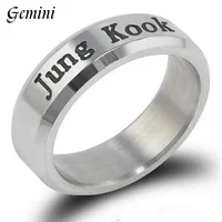 ARMY Jimin Jung Kook V J-HOPE Jin Rap Monst SUGA Rm Rhinestone Titanium Steel Finger Ring Inner 18mm Original Kpop Jewelry Gifts 1