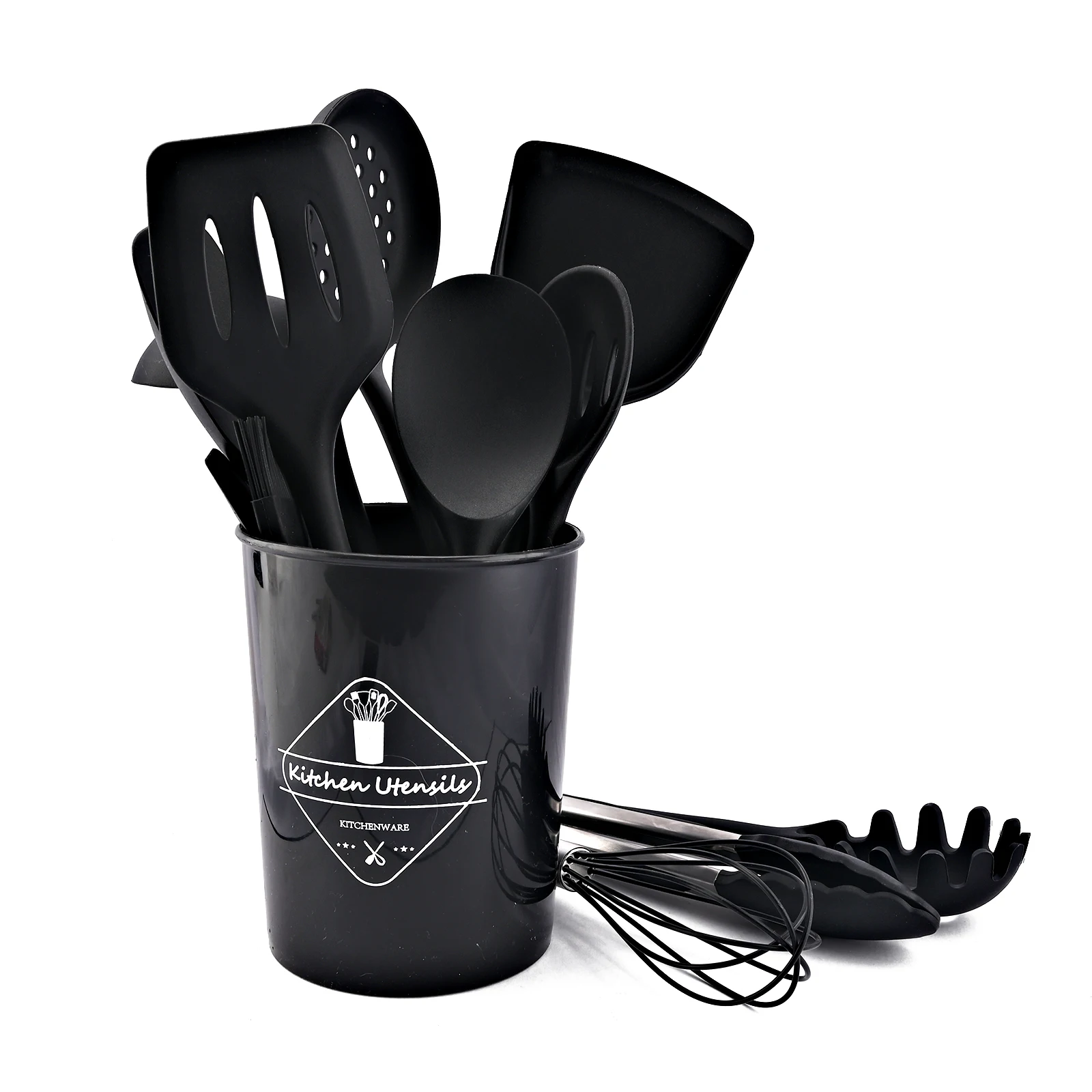 New Black Non-Stick Cookware Silicone Kitchenware Tool Cooking Utensils ...