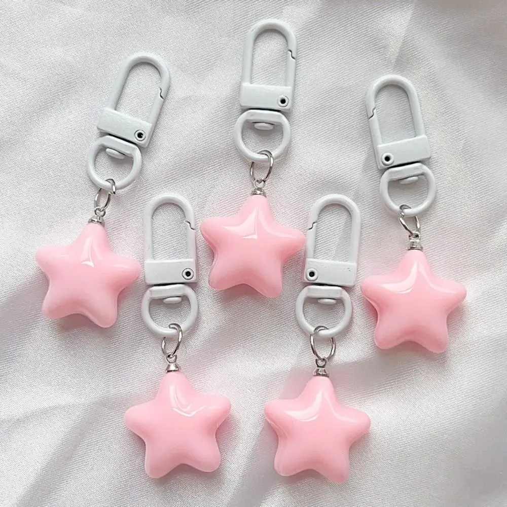 

Stars Yellow Pink Stars Keychain Cute Soft Chubby Chubby Milk Yellow Star Keychain Pentagram Yellow/Pink Home Decoration