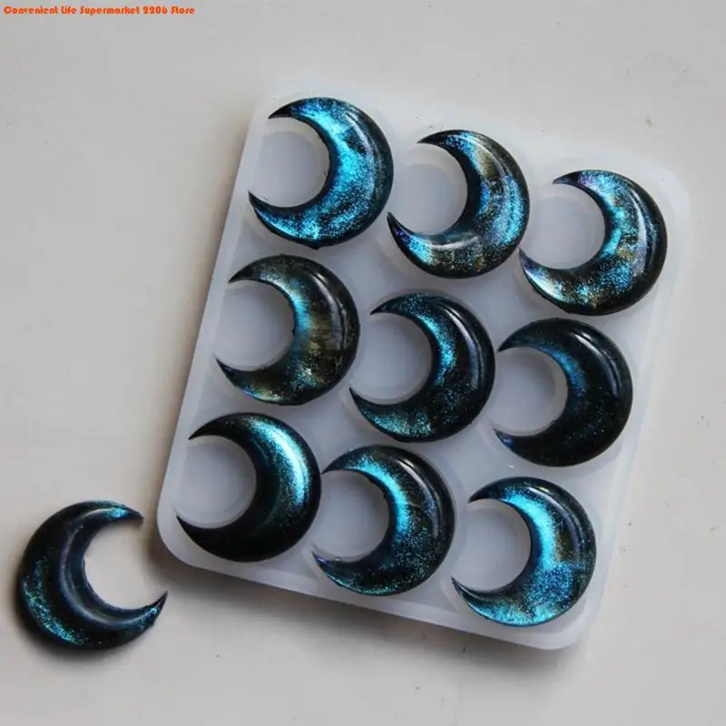 Geometric Earring Pendant Silicone Mold Moon Epoxy Resin Mould For DIY Ornaments Keychain Necklace Charms Epoxy Resin Crafts
