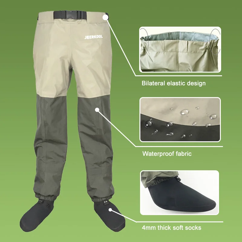 Waterproof Fishing Waders Men Women 3 or 5 Layer Hunting Fishing Wading Clothes with Neoprene Socks Waist Chest Waders