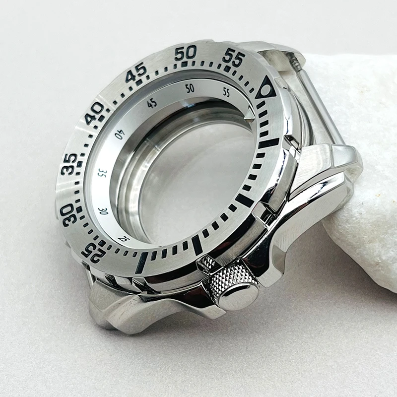 44mm Red Monster SRP601 Watch Case Fits Seiko 7S26 NH36 NH35 Movement Sapphire Crystal Glass Diver Watch Replace Parts