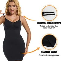 Femmes Shapewear contrôle glisse pour sous les robes Sexy corps Shaper ventre contrôle Spaghette sangle Slip sans couture minceur Cami 3