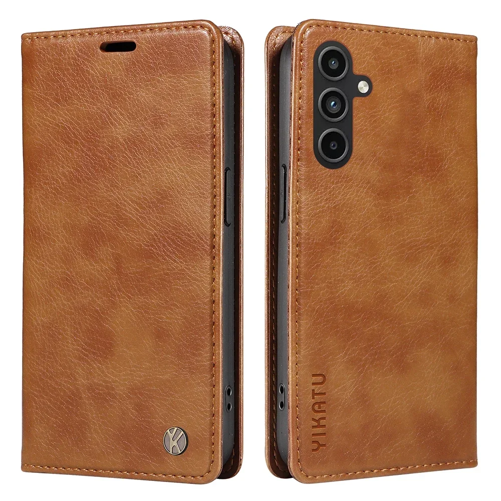 5G Magnetic Leather Flip Wallet Case for Samsung Galaxy - Elegant Book-Style Design