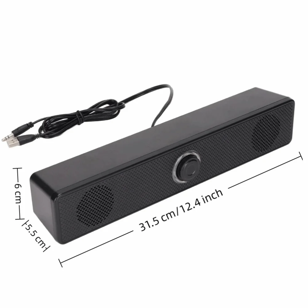 데스크 오디오 3.5mm 입력 컴퓨터 스피커(볼륨 조절 기능 포함) 플러그 앤 플레이 유선 연결 USB 전원 공급 사운드바 음악 감상