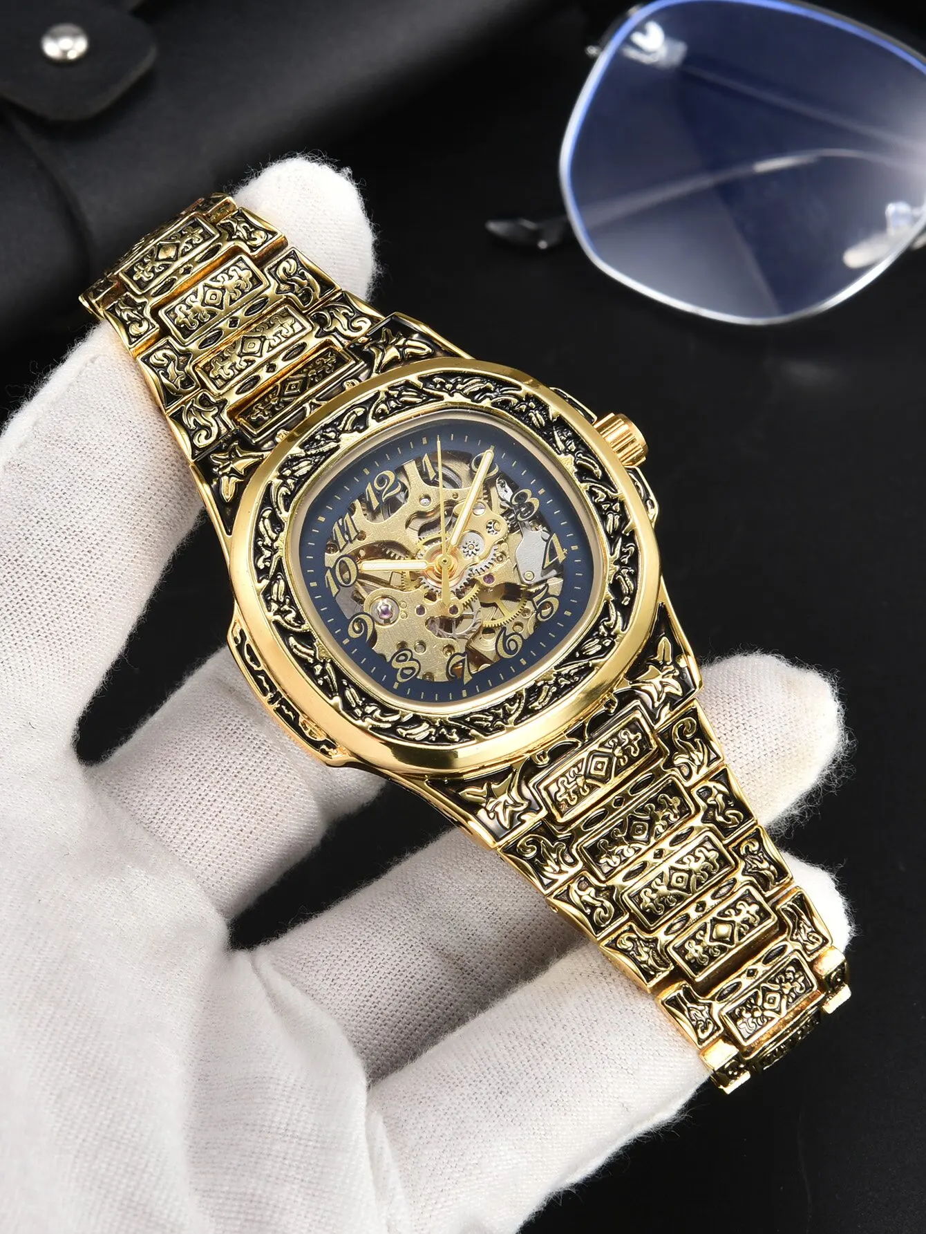 Men's Luxury Automatic Skeleton Watch - Retro Alloy Steel, Waterproof, Perfect