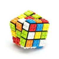 Building Blocks 3D Magic Puzzle Cube 3x3x3 DIY Fidget Toy Brick Anti Stress Relief Sensory ADHD Educational Game for Kids Adult