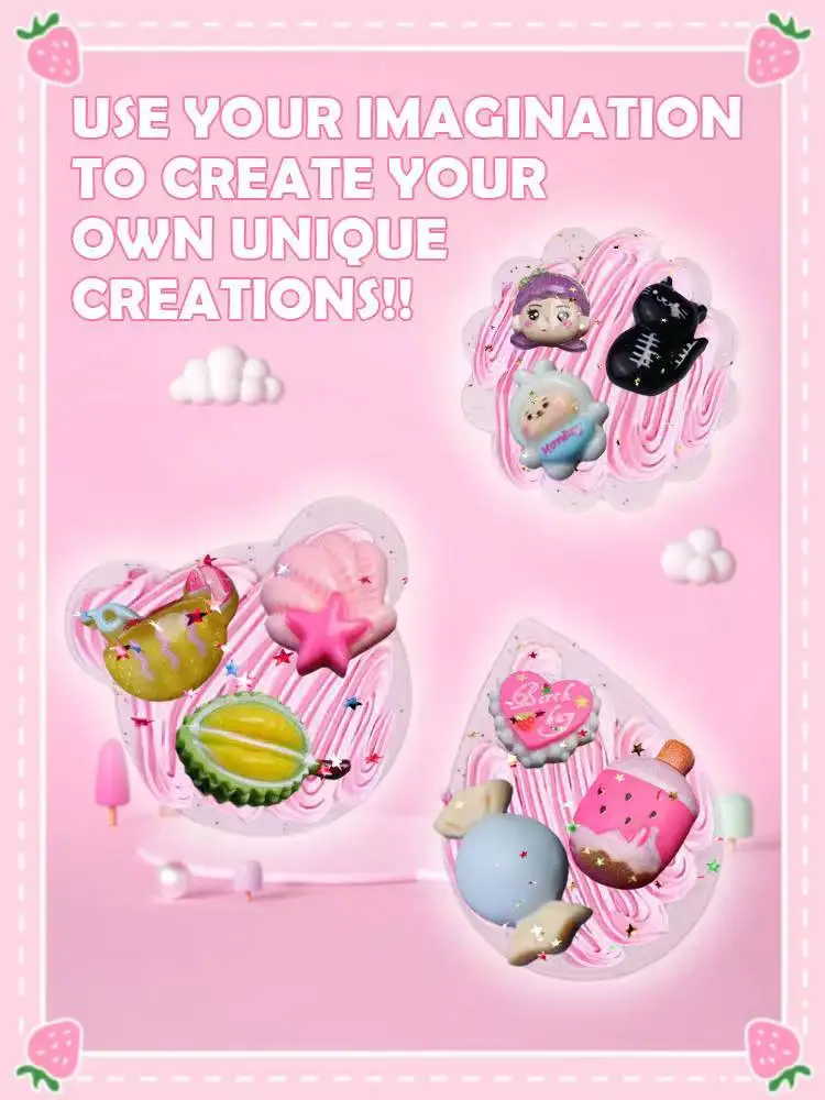 Cream Goo Ka Sticker Set Handmade Complete Children'S Educational Toy Storage Box Girl Gift 1pcs