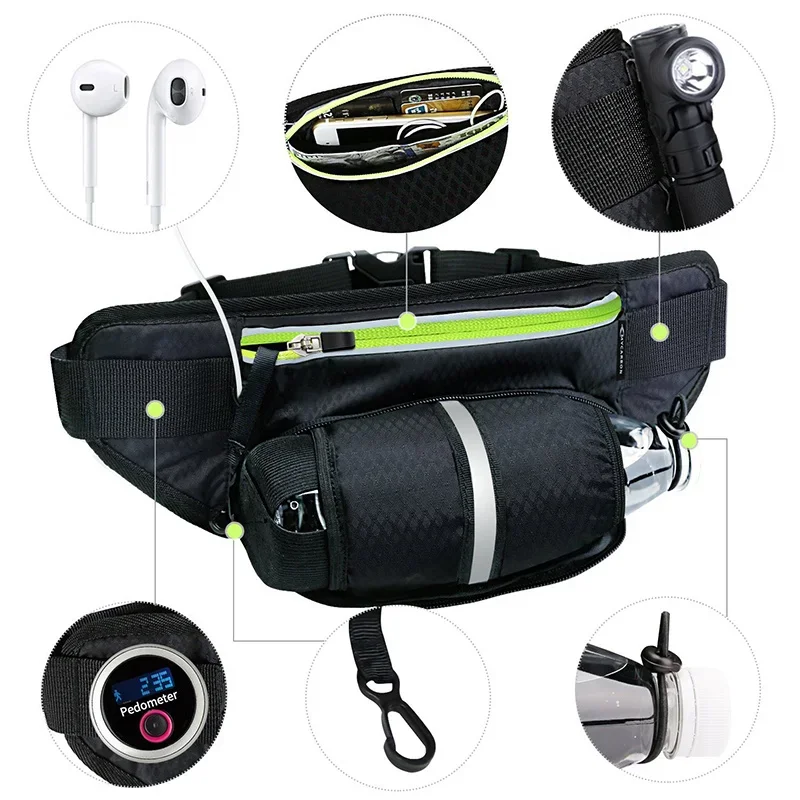 Sport Trail Running Belt Waist Bag Hydration Jogging Pouch Water Bottle Fanny Pack Men Women Gym Fitness Cycling Money Belt Bags 3