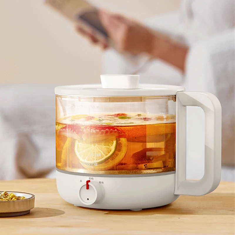 DEM-DG06 Multifunctional Electric Pot 1.2L Portable Electric Rice Cooker With Steamer HighQuality Glass Home Kitchen Appliance 5