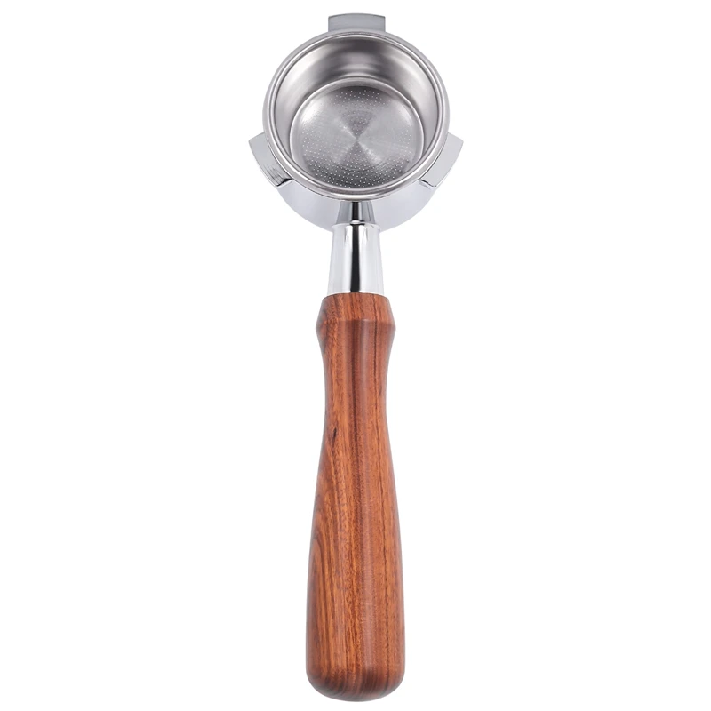 

Top Deals 54MM Stainless Steel Coffee Machine Bottomless Filter Holder Portafilter Wooden Handle Professional Accessory