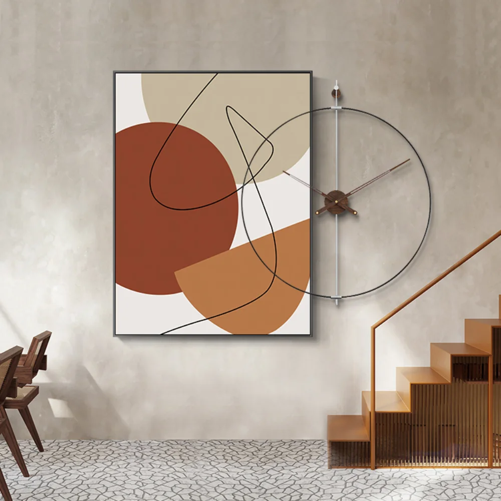 

Декоративная картина на дверь с часами, комбинированная абстрактная картина для подвесного украшения, дизайнерская роспись на пол в гостиной