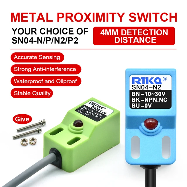 Sensore Di Prossimità Induttivo NPN 4mm - SN04-N, DC 10-30V, 3 Fili