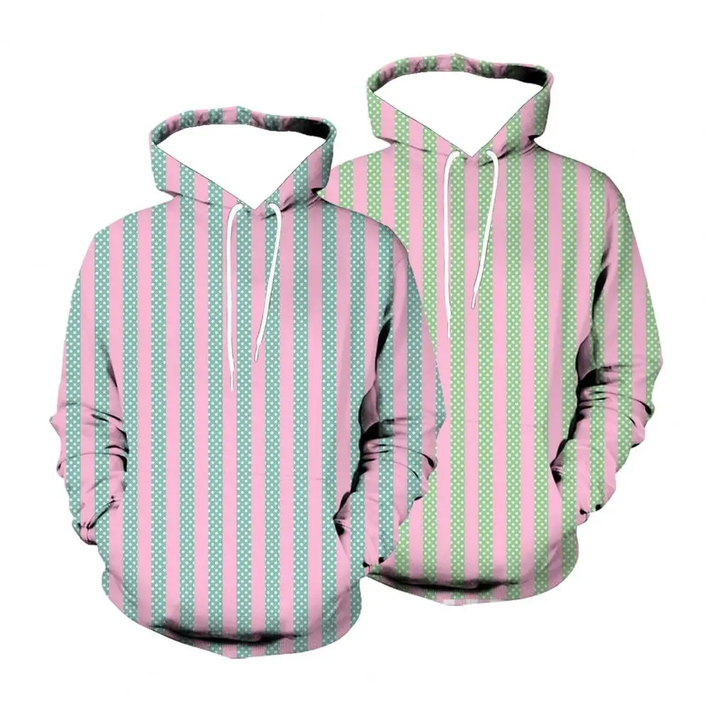 Hoodie 3d Print Drawstring Hoodie with Big Patch Pocket Elastic Cuff for Fall Spring Unisex Soft Warm Pullover Men Loose Fit