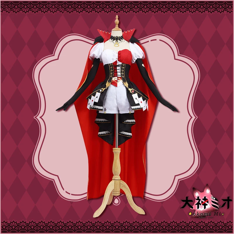 

COSLEE [S-3XL] VTuber Hololive Ookami Mio новая униформа, костюм для косплея, красная накидка, Хэллоуин, стандарт любого размера