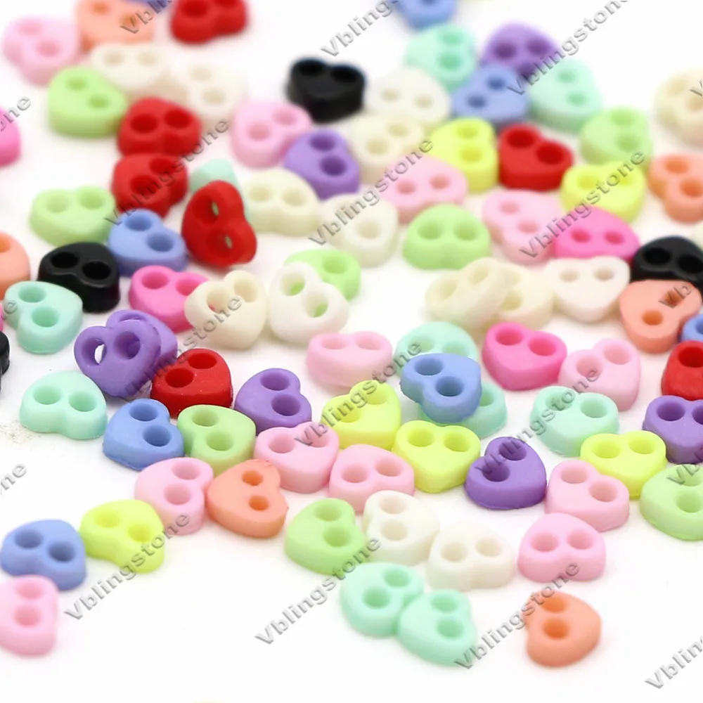 100 Pièces Mini Boutons 4mm Résine Poupée Vêtements Boucles Rondes