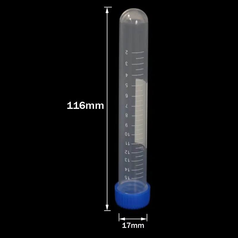Laboratory Sample Screw Round Bottom Plastic Test Tube Ep Tube with Scale Screw Cap Centrifuge 50ML/15ML/10ML 50Pcs