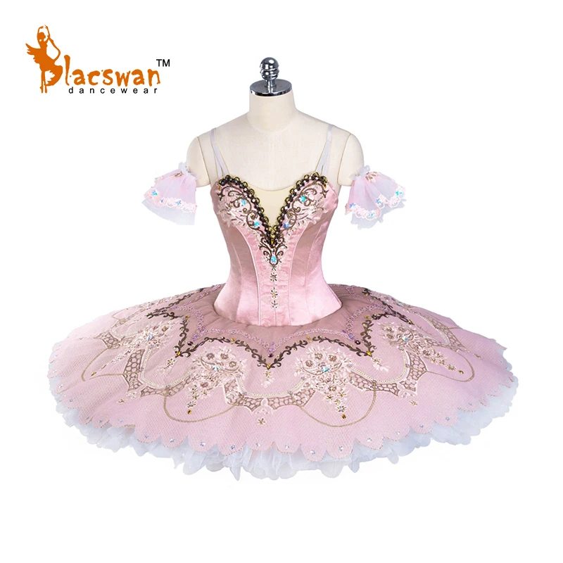 

Pink Custom Made 10 Layer Tulle Nutcracker Sleeping Beauty Princess Aurora Fairy Professional Pancake Ballet Tutu Costume BE030