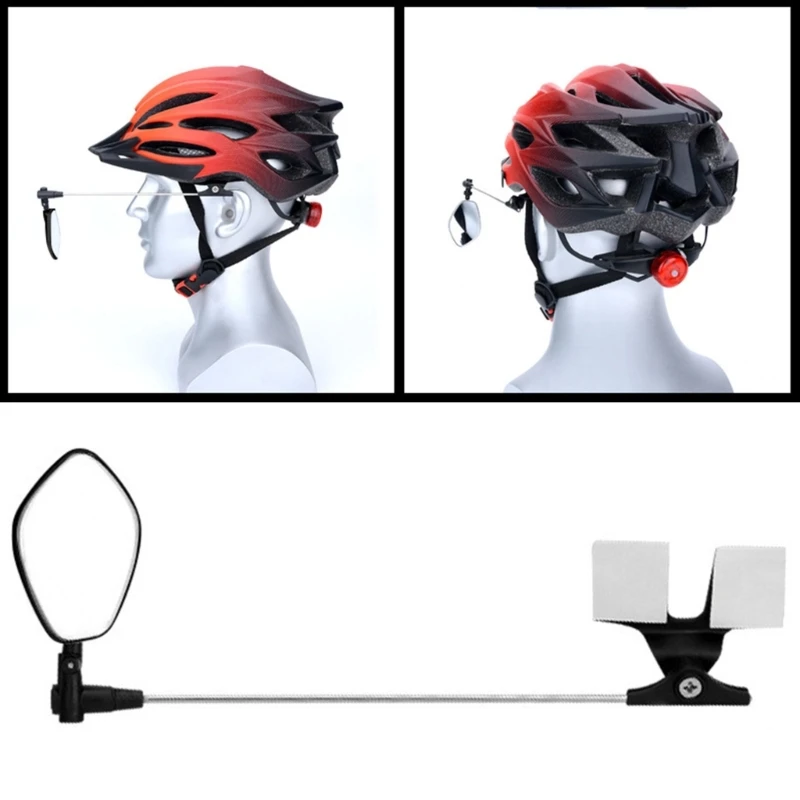 자전거 백미러 조절식 헬멧 백미러, 360 도 회전 가능 안전 백미러