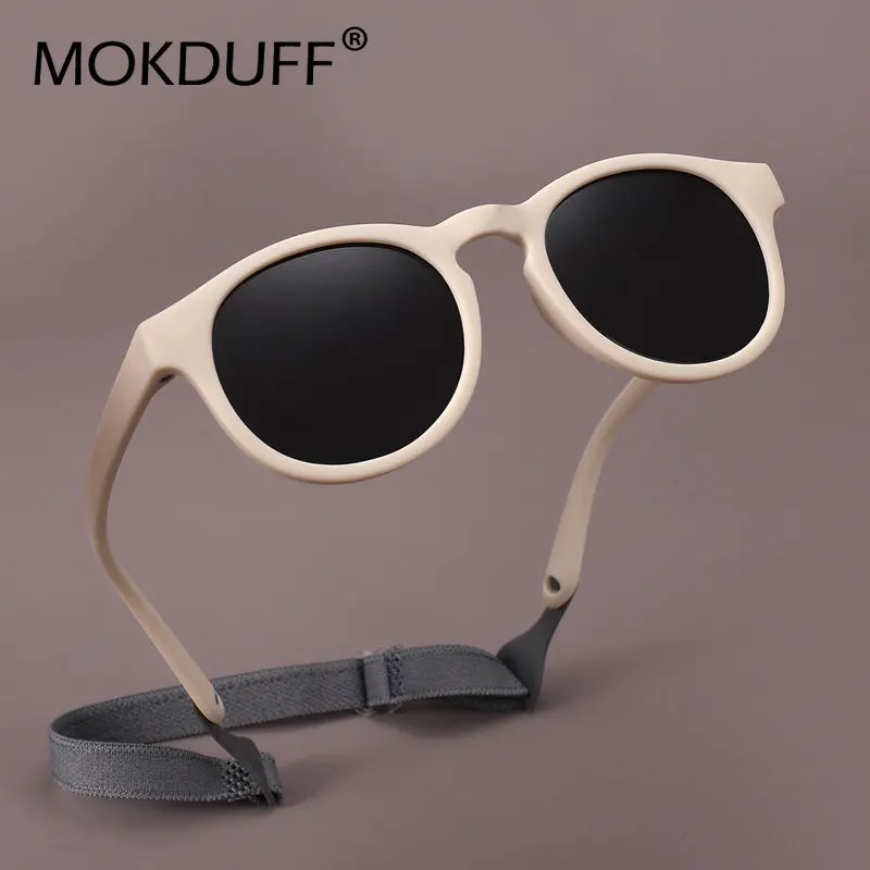 Fashion Baby's First Sunglasses With Strap Round Flexible Uv400