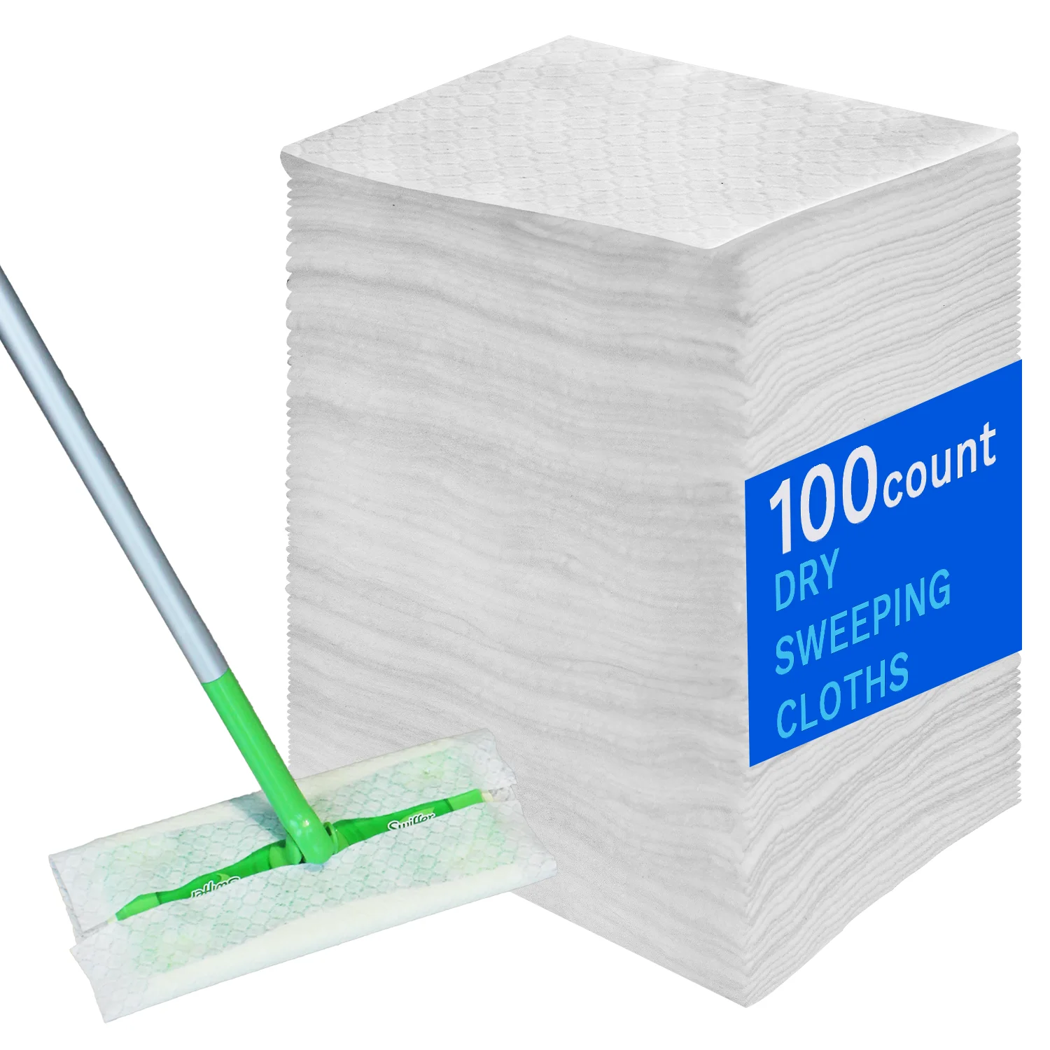 JINYUDOME 100 pièces tampons de vadrouille électrostatiques jetables 8.8x12 pouces-tissu de nettoyage de sol de vadrouille humide/sec Swiffer à haute efficacité