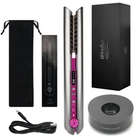 Portable Hair Straightener with Charging Base Wireless Straightening Iron Floading Plate and Comb PTC Hair Straightening Device 1