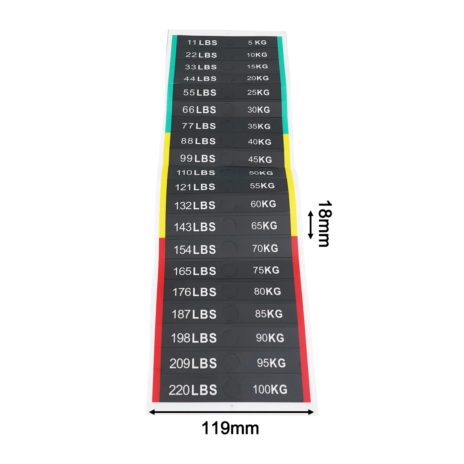 Gym Accessories Fitness Equipment Gym Accessories Weight Stack Labels 11-220lbs Number Stickers PP Plastic Weight Plates Sticker Replacement