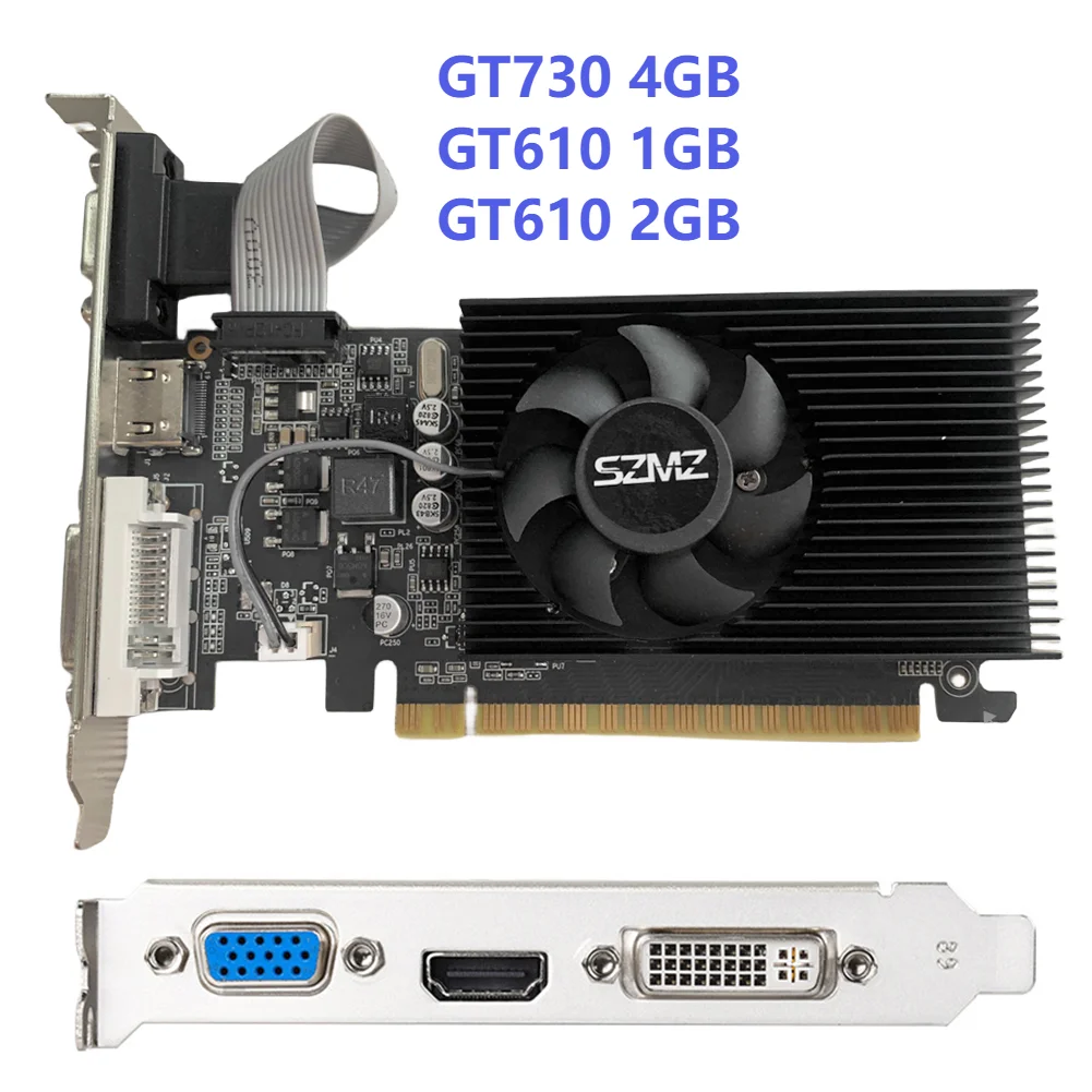 PC용 냉각 선풍기 포함 게임용 그래픽 카드, GT730, 4GB DDR3, PCI-E2.0 16X, 사무실, 홈 엔터테인먼트, 라이트 게임