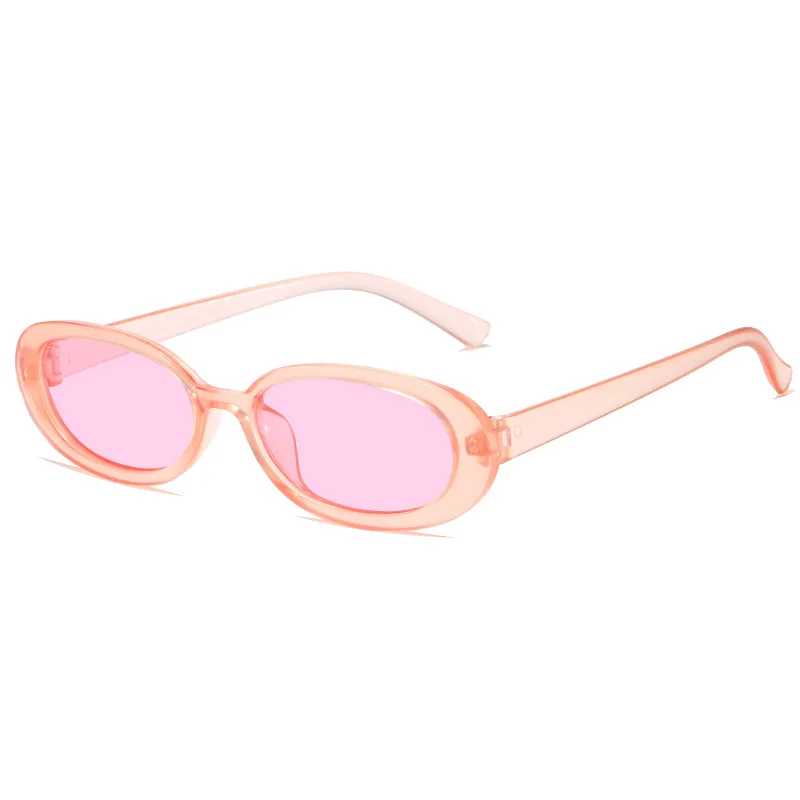  FASGION Gafas de sol ovaladas con marco de diamante brillante para  mujer, diseño de moda, lentes de sol masculinos y femeninos (Color de la  lente: negro f rosa) : Deportes y