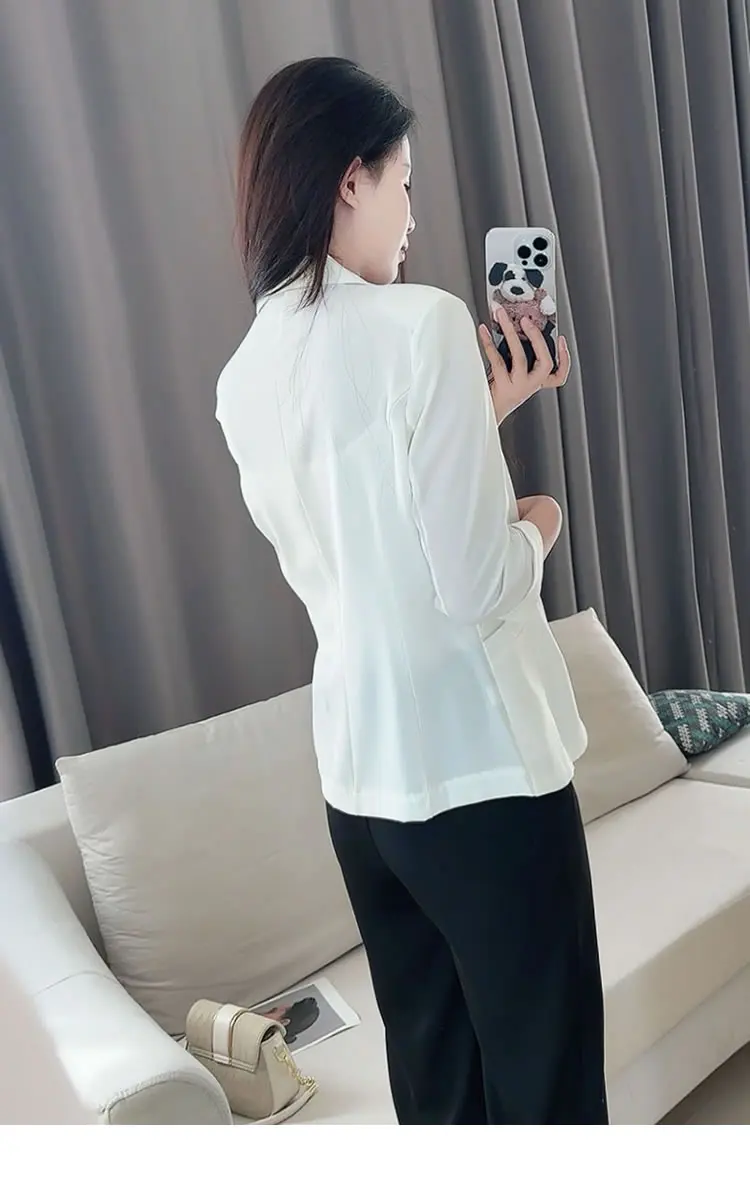 Spring and summer new high-end suit jacket, solid color 4/3 sleeves, professional style, temperament, casual suit, women's top