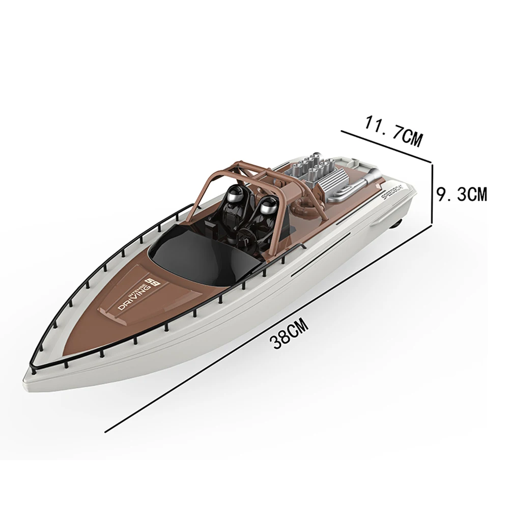 TKKJ RC Boat High Speed Double Electric Machine propeller 2.4GHz Remote Control Boat 1:28 Speedboat Model Toys for Children Kids 2
