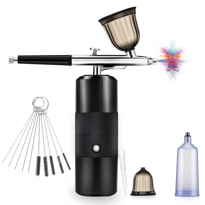 Airbrush Nail With Compressor Portable Airbrush For Nails Cake Tattoo Makeup Paint Air Spray Gun Oxygen Injector Air Brush Kit