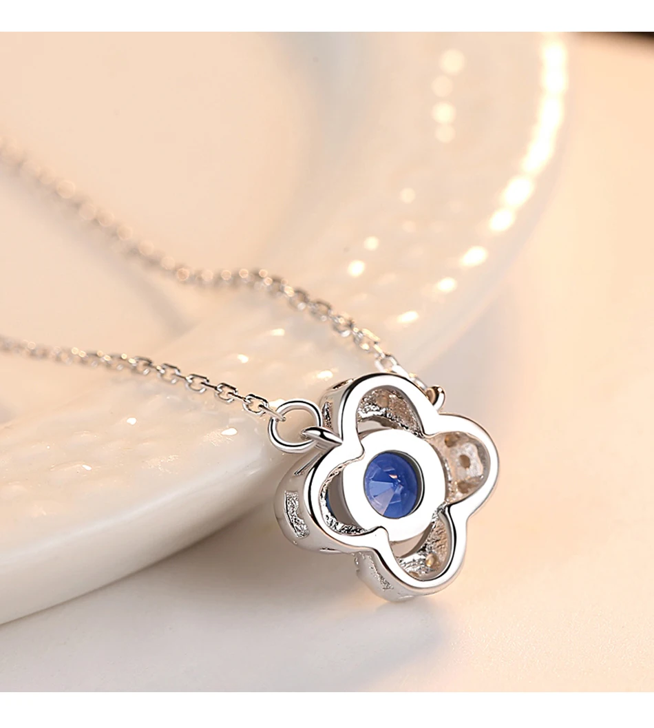 Flocon de neige véritable topaze bleue pendentif en argent massif massif zircone cubique fine mariage mariée_voghion.com