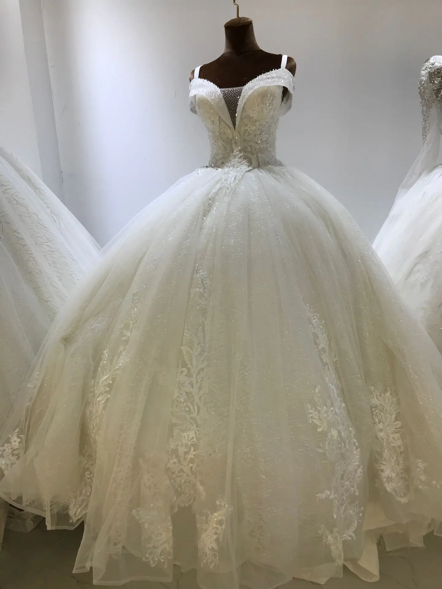 MASHA Collection vestido de novia de encaje con hombros descubiertos,  vestido de novia con brillos| | - AliExpress