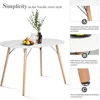 47.2" Modern White Kitchen Dinner Table White Simple Table for Home Office Kitchen Living Room Bistro Cafe, Coffee Table 4