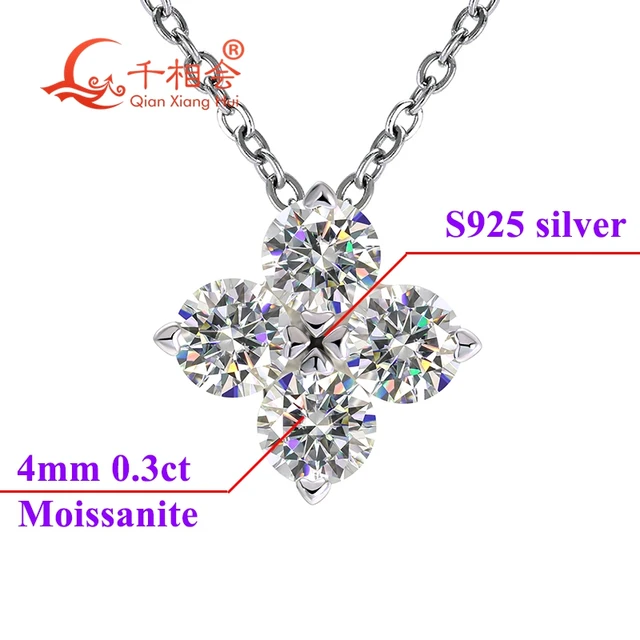 모이사나이트의 빛나는 매력으로 행운과 사랑을 기원하는 S925 실버 펜던트 목걸이