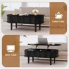 Fluted Lift Top Coffee Table with Hidden Compartment, Fully Assembled Wooden Center Table, Modern Oval Lift Tabletop 4