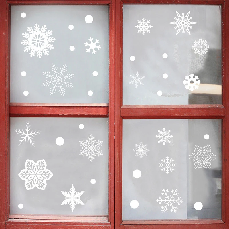Christmas 37pcs Glitter Snowflake Clings Window Film Glass Sticker Static Decal window film window tint sticker adhesive vinyl stickers