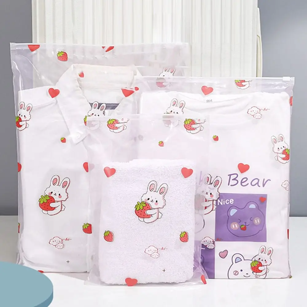 5Pcs Travel Luggage Partition Storage Bags Packing Organizer PVC Zipper Bag Cute Practical Partition Bag Clothes Underwear Shoes 2