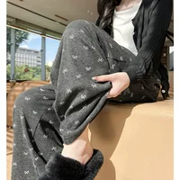 High Waist Versatile Wide Leg Pants  Knot Glutinous Rice Autumn Winter 2024 Korean Sle Straight Cut Long Pants