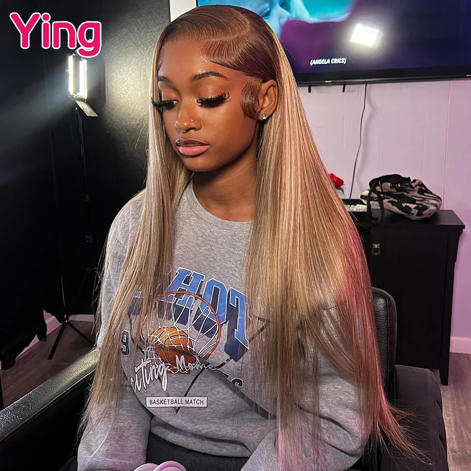 Ying 200% Bone Straight #27 Honey Blonde Wig 13x4 Glueless Wigs Human Hair 13x6 HD Lace Front Wig PrePlucked With Baby Hair