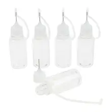 

5Pcs 10ml Plastic Clear Needle Tip Glue Bottles Empty Dropper Bottles Precision Cosmetic Containers Lip Gloss Containers