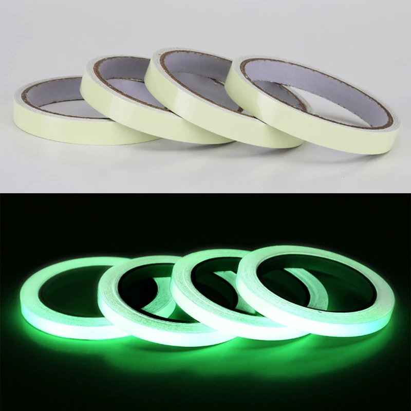 Green Luminous Tape Self Adhesive Glow In The Dark Stickers Stage Decorative Fluorescent Tape Warning Stickers Fishing Tool