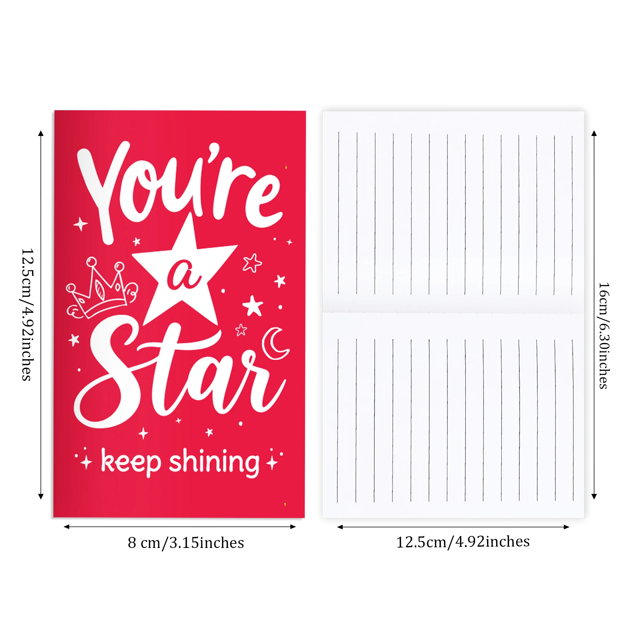 12/24/36pcs You're Star 미니 포켓 노트, 가로줄 노트, 학생 일기장, 작은 메모장, 어린이 선물