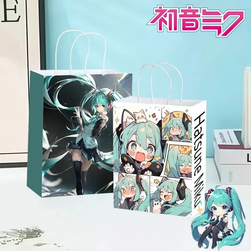 Anime-Themed Kraft Paper Gift Bag with Hatsune Miku Design