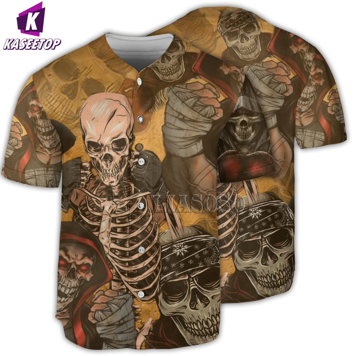 

Summer Men's Baseball Jersey Shirt Adult 3D Printing Shirt Skull Summer Style Hip Hop Tops T Shirt Streetwear Short Sleeve